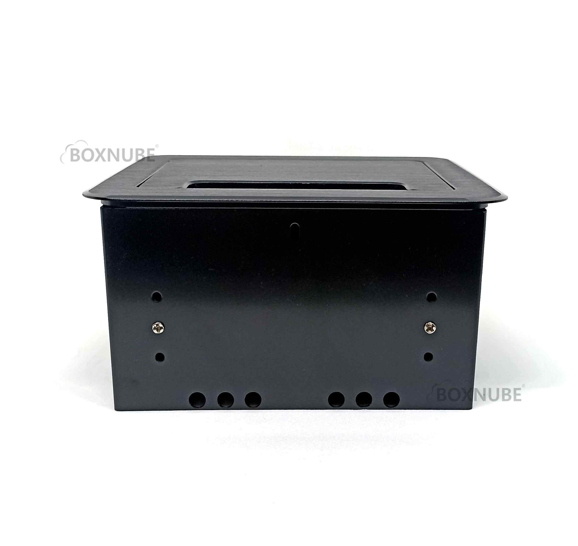 BOXNUBE Fliptop Box Cable Cubby Extension Board with Universal Power Socket, XLR, LAN, Telephone (CAT3 / RJ11), HDMI , VGA , Aux, USB Ports (Black) BOXNUBE Fliptop Box Cable Cubby Extension Board with Universal Power Socket, XLR, LAN, Telephone (CAT3 / RJ11), HDMI , VGA , Aux, USB Ports (Black)